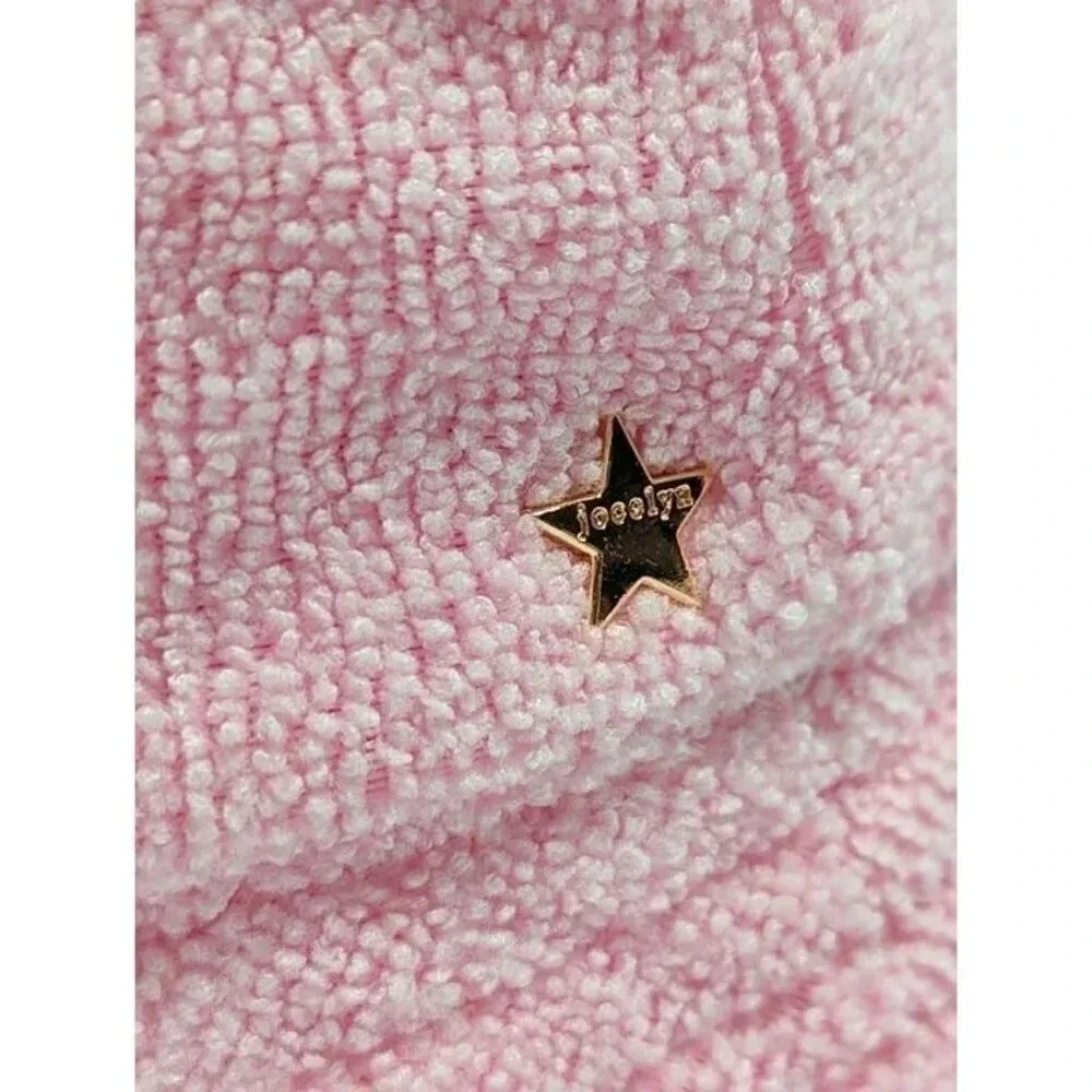 Jocelyn Women's Reversible Star Terry Bucket Hat Light Pink O/S (MSRP $65)